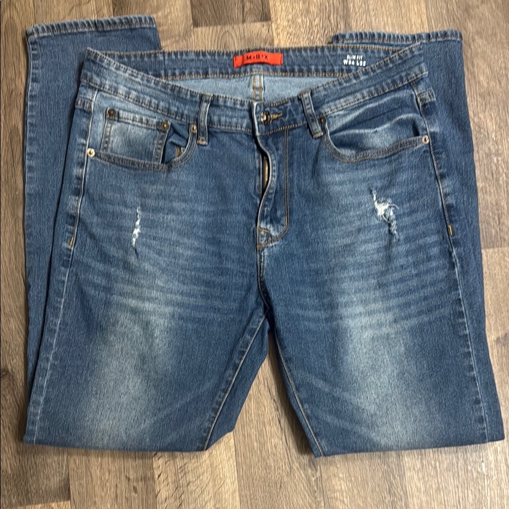 Stylish Blue Distressed Jeans